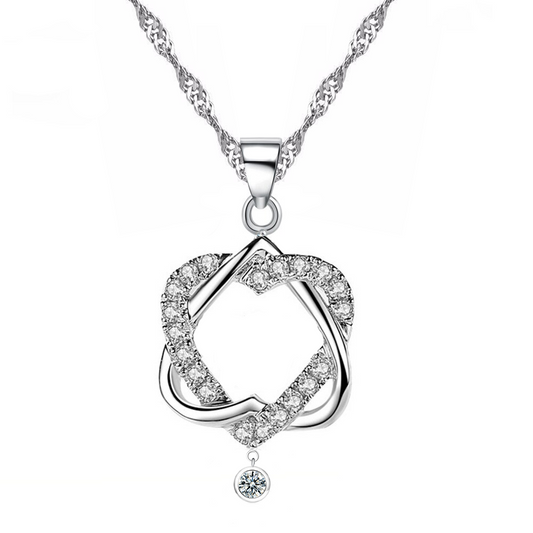 Сребърно бижу  колие в подаръчна кутия